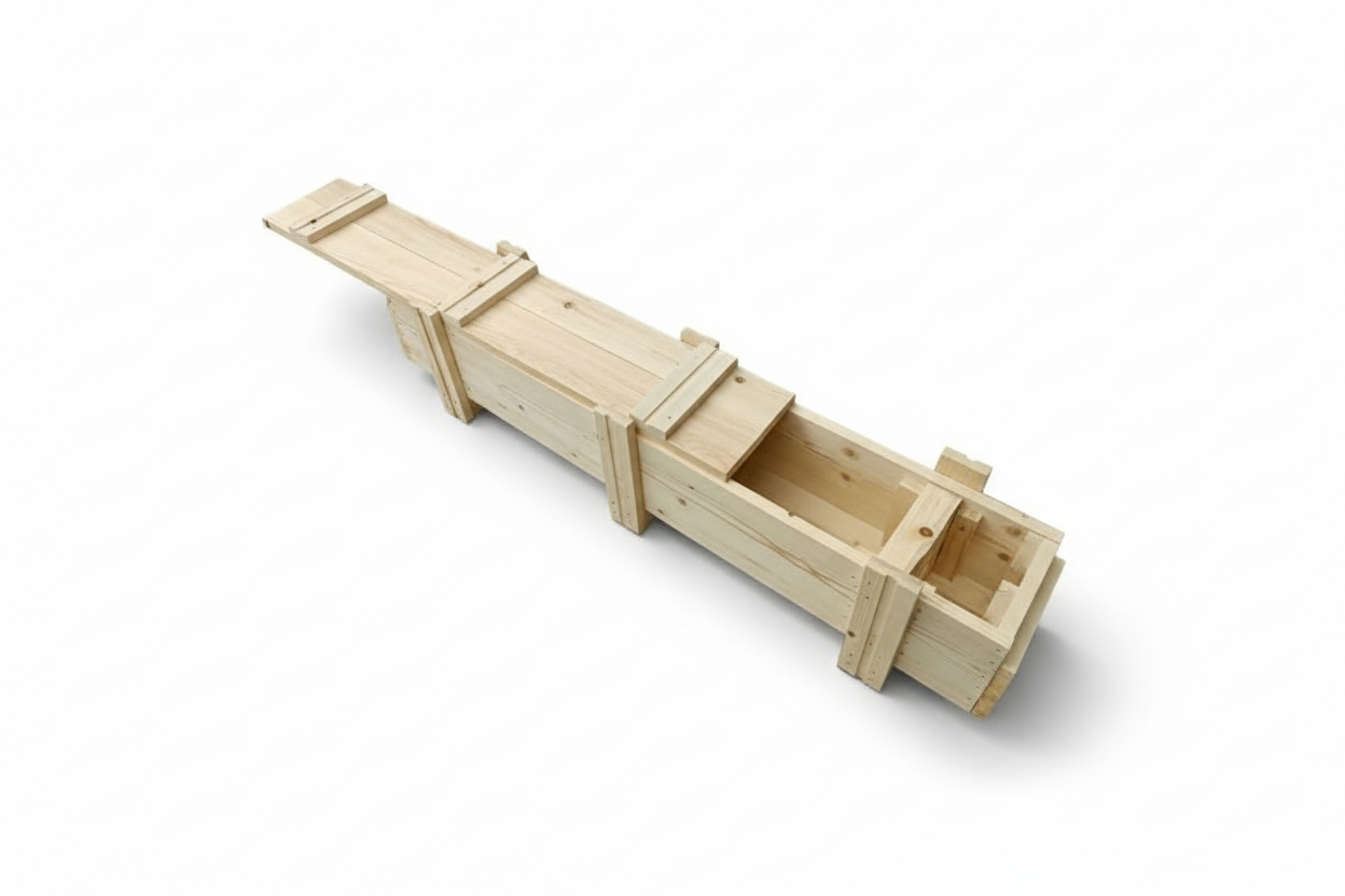 Ahşap Makine Sandığı Yan Görünüm